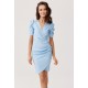 Rochie de ocazie scurta, baby blue, petrecuta, drapata Sharina Rochie de ocazie scurta, baby blue, petrecuta, drapata Sharina 2 - dyandra.ro