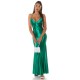 Rochie de seara eleganta lunga, satin, verde smarald, mulata, Calliope  2 - dyandra.ro