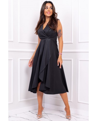 Rochie midi neagra din brocard Greta Rochie midi neagra din brocard Greta - dyandra.ro