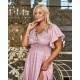 Rochie cununie civila, marime mare lunga, brocard si dantela roz pastelat, Laura Rochie cununie civila, marime mare lunga, brocard si dantela roz pastelat, Laura 3 - dyandra.ro