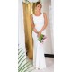 Rochie lunga alba tip sirena cu spatele gol Lace Rochie lunga alba tip sirena cu spatele gol Lace 3 - dyandra.ro