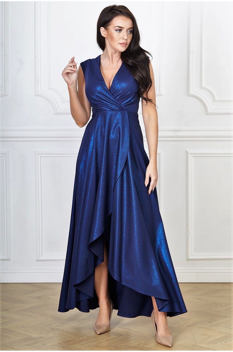 Rochie lunga bleumarin navy din brocard Gracia Rochie lunga bleumarin navy din brocard Gracia 1 - dyandra.ro