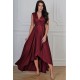 Rochie lunga din brocard burgundy asimetrica Gracia Rochie lunga din brocard burgundy asimetrica Gracia 2 - dyandra.ro