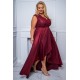 Rochie lunga din brocard burgundy asimetrica Gracia Rochie lunga din brocard burgundy asimetrica Gracia 4 - dyandra.ro
