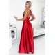 Rochie eleganta lunga din satin rosie cu spatele gol si umerii goi Pearl 3 - dyandra.ro