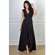 Rochie lunga neagra petrecuta asimetrica Gracia2 Rochie lunga neagra petrecuta asimetrica Gracia2 3 - dyandra.ro