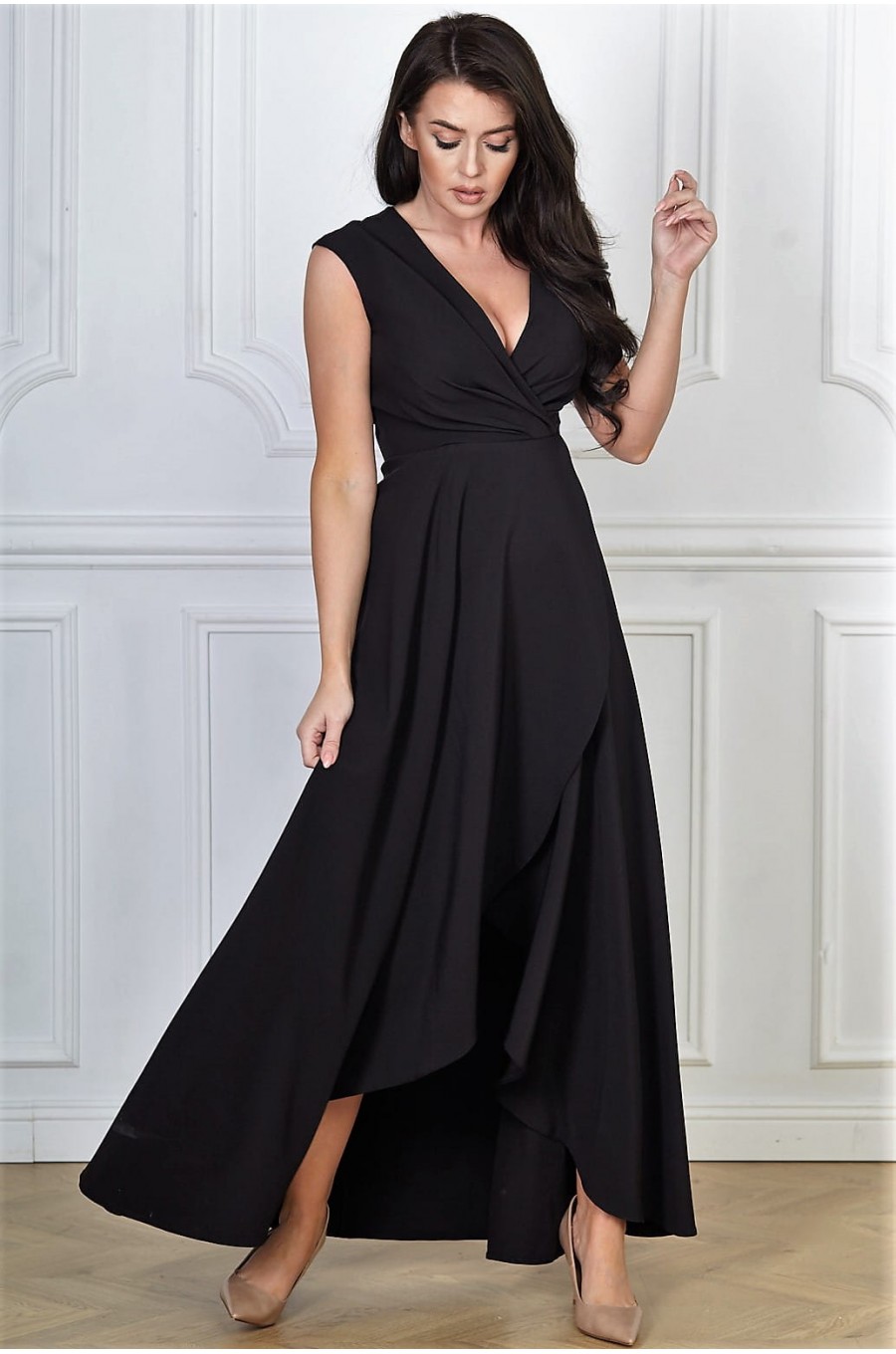Rochie lunga neagra petrecuta asimetrica Gracia2 Rochie lunga neagra petrecuta asimetrica Gracia2 1 - dyandra.ro