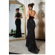 Rochie eleganta lunga, sirena, glitter, neagra, mulata, cu umerii goi si spatele gol, Star 4 - dyandra.ro