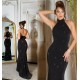 Rochie eleganta lunga, sirena, glitter, neagra, mulata, cu umerii goi si spatele gol, Star 5 - dyandra.ro