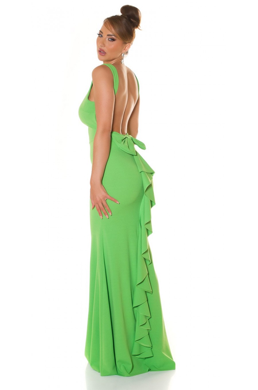 Rochie lunga verde light mulata tip sirena Lace 3 - dyandra.ro