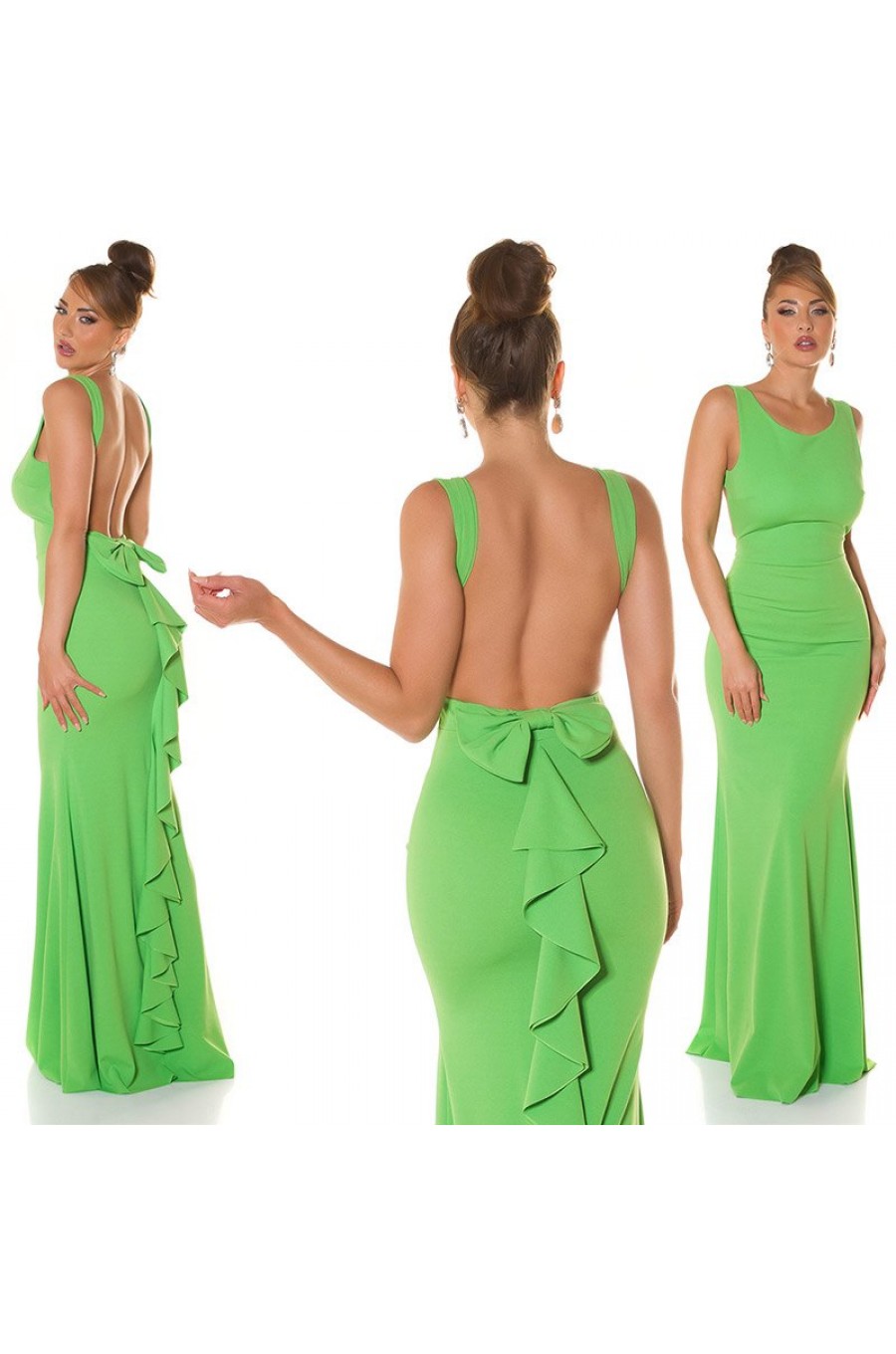 Rochie lunga verde light mulata tip sirena Lace 6 - dyandra.ro