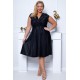 Rochie marime mare eleganta midi, cu glitter, neagra, petrecuta, NicolB 2 - dyandra.ro