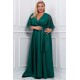 Rochie lunga verde din brocard vaporoasa empire Evita Rochie lunga verde din brocard vaporoasa empire Evita 2 - dyandra.ro