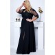 Rochie lunga neagra in marimi mari cu dantela si maneca trei sferturi Adalyze2 Rochie lunga neagra in marimi mari cu dantela si maneca trei sferturi Adalyze2 3 - dyandra.ro