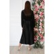 Rochie lunga neagra din catifea plisata cu maneca lunga Star Rochie lunga neagra din catifea plisata cu maneca lunga Star 4 - dyandra.ro