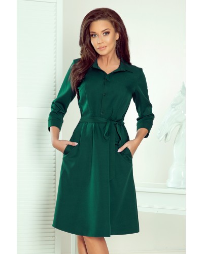 Rochie verde tip camasa cu maneca lunga Melina Rochie verde tip camasa cu maneca lunga Melina - dyandra.ro
