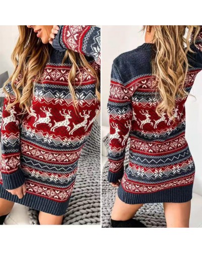 Rochie tricotata de Craciun rosie Milona - dyandra.ro