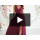 Rochie eleganta lunga din tulle burgundy vaporoasa cu floare decorativa Dyandra 7 - dyandra.ro
