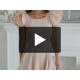Rochie baby doll scurta din vascoza bej cu volan la maneca Samuela 7 - dyandra.ro