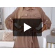 Rochie tip camasa cappuccino midi cu maneca lunga Asiyah 5 - dyandra.ro