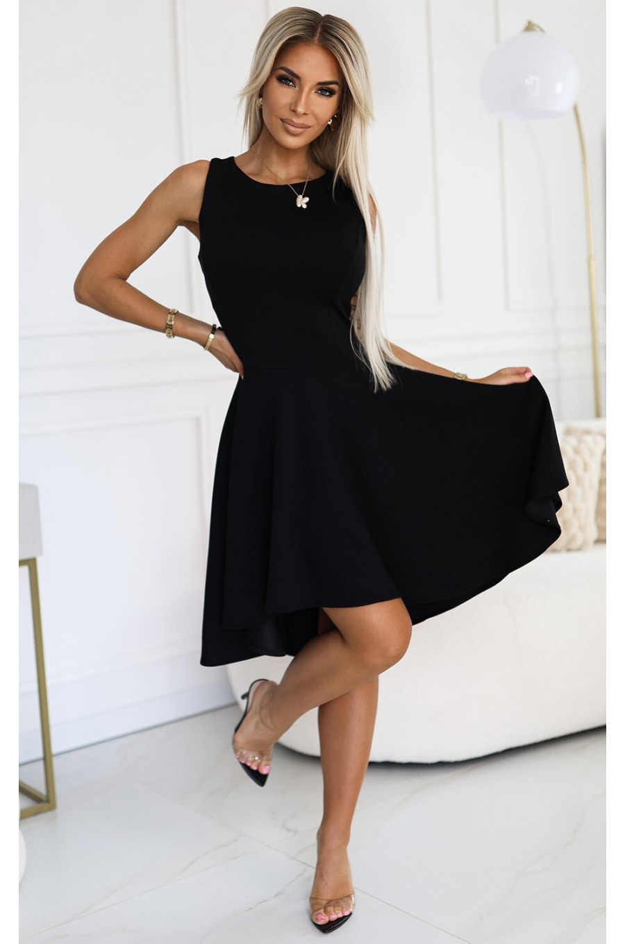 Rochie baby doll scurta neagra asimetrica Euphoria Rochie baby doll scurta neagra asimetrica Euphoria 1 - dyandra.ro