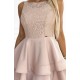 Rochie baby doll cu dantela pe bust bej cu volane suprapuse Zoey 6 - dyandra.ro