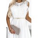Rochie cununie civila, baby doll, scurta, din dantela si tul, alba, Delcia Rochie cununie civila, baby doll, scurta, din dantela si tul, alba, Delcia 6 - dyandra.ro