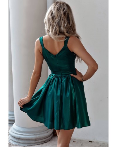 Rochie baby doll scurta, verde smarald, in clos, LisaW - dyandra.ro