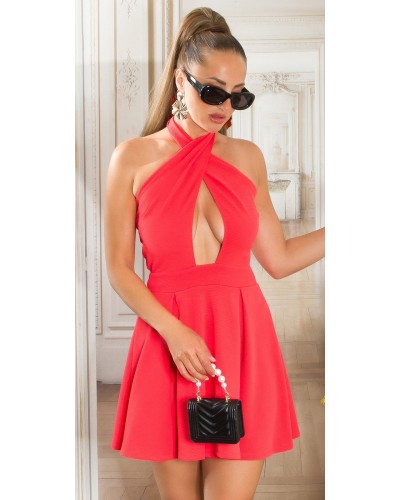 Rochie babydoll scurta corai cu umerii goi Durra - dyandra.ro