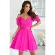 Rochie babydoll scurta roz fucsia din tulle cu umeri goi Cayenne Rochie babydoll scurta roz fucsia din tulle cu umeri goi Cayenne 2 - dyandra.ro