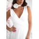 Rochie cununie civila alba, lunga, din tulle, cu floare decorativa, vaporoasa, Dyandra Rochie cununie civila alba, lunga, din tulle, cu floare decorativa, vaporoasa, Dyandra 4 - dyandra.ro