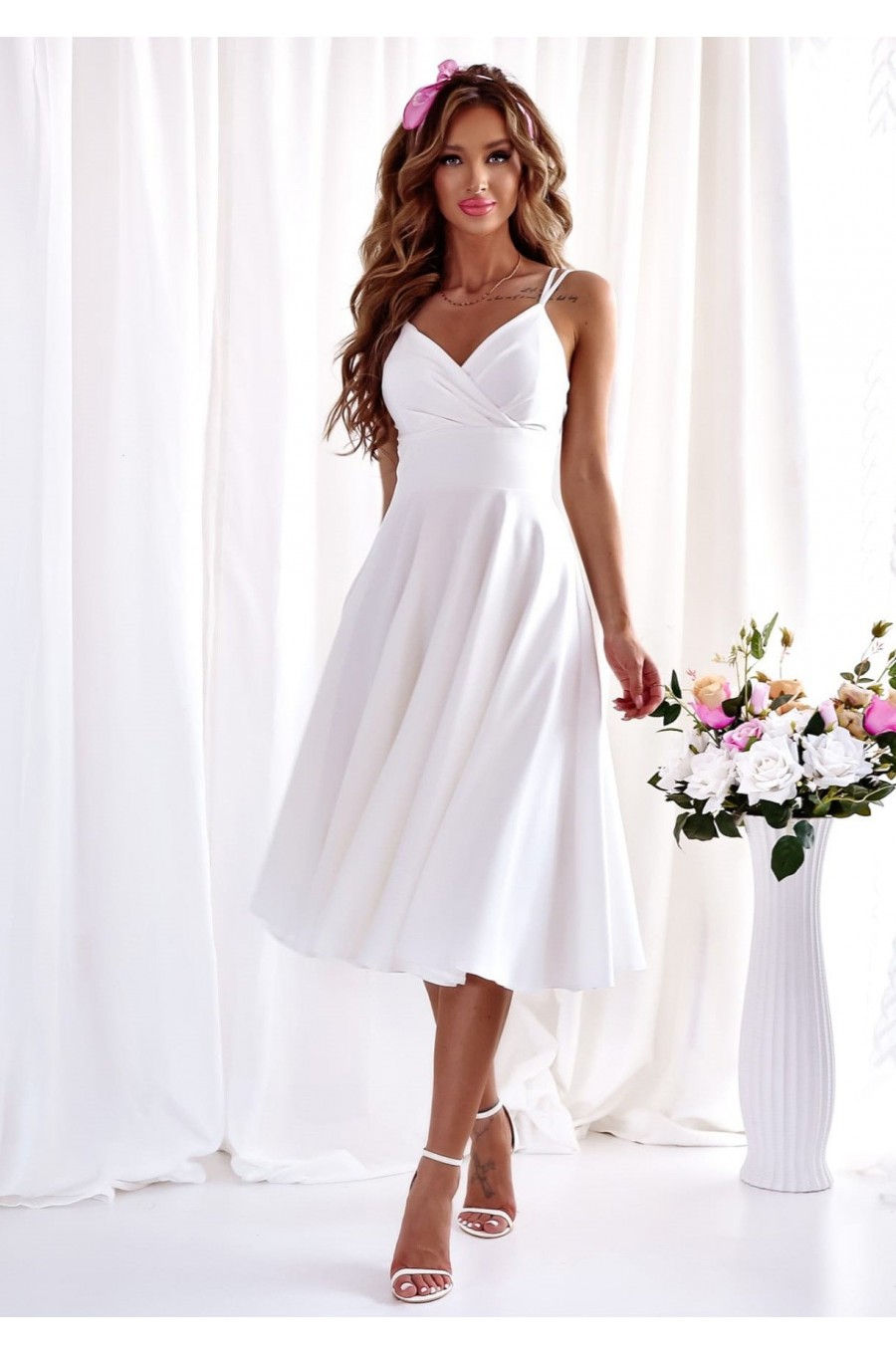 Rochie cununie civila baby doll, midi, bumbac, alba, in clos, retro, TifaniW3 Rochie cununie civila baby doll, midi, bumbac, alba, in clos, retro, TifaniW3 1 - dyandra.ro