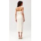 Rochie cununie civila, cu floare, midi, bej, MaribelR Rochie cununie civila, cu floare, midi, bej, MaribelR 3 - dyandra.ro