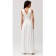 Rochie cununie civila lunga, din satin, alba, cu floare in talie, PalomaR Rochie cununie civila lunga, din satin, alba, cu floare in talie, PalomaR 4 - dyandra.ro