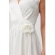 Rochie cununie civila lunga, din satin, alba, cu floare in talie, PalomaR Rochie cununie civila lunga, din satin, alba, cu floare in talie, PalomaR 5 - dyandra.ro