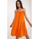 Rochie midi de vara din vascoza orange vaporoasa cu volane Amedia 2 - dyandra.ro
