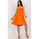 Rochie midi de vara din vascoza orange vaporoasa cu volane Amedia 4 - dyandra.ro