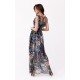 Rochie lunga de vara din chiffon bleumarin cu flori vaporoasa petrecuta Kosima Rochie lunga de vara din chiffon bleumarin cu flori vaporoasa petrecuta Kosima 3 - dyandra.ro