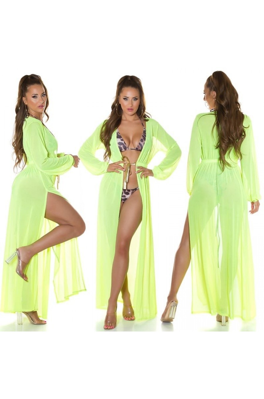Rochie pareo de plaja, lunga, galbena, cu decupaje sexy, Kathrin Rochie pareo de plaja, lunga, galbena, cu decupaje sexy, Kathrin 4 - dyandra.ro