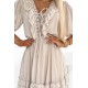 Rochie scurta din chiffon bej cu volane fluida Stacey 5 - dyandra.ro