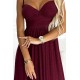 Rochie lunga din brocard burgundy crapata pe picior Carlyn 7 - dyandra.ro