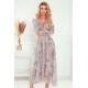 Rochie midi din chiffon bej cu print bleu boho Carly Rochie midi din chiffon bej cu print bleu boho Carly 2 - dyandra.ro