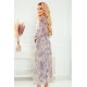 Rochie midi din chiffon bej cu print bleu boho Carly Rochie midi din chiffon bej cu print bleu boho Carly 3 - dyandra.ro