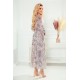 Rochie midi din chiffon bej cu print bleu boho Carly Rochie midi din chiffon bej cu print bleu boho Carly 5 - dyandra.ro