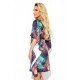 Rochie midi, bleumarin cu print turcoaz, croi fluture, Butterfly Rochie midi, bleumarin cu print turcoaz, croi fluture, Butterfly 3 - dyandra.ro