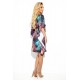 Rochie midi, bleumarin cu print turcoaz, croi fluture, Butterfly Rochie midi, bleumarin cu print turcoaz, croi fluture, Butterfly 5 - dyandra.ro