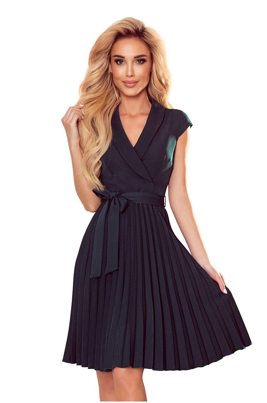 Rochie verde inchis midi plisata petrecuta Romenna Rochie verde inchis midi plisata petrecuta Romenna 1 - dyandra.ro