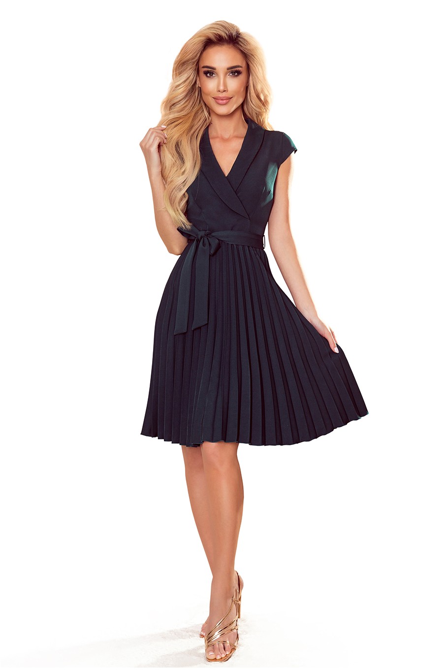 Rochie verde inchis midi plisata petrecuta Romenna Rochie verde inchis midi plisata petrecuta Romenna 3 - dyandra.ro