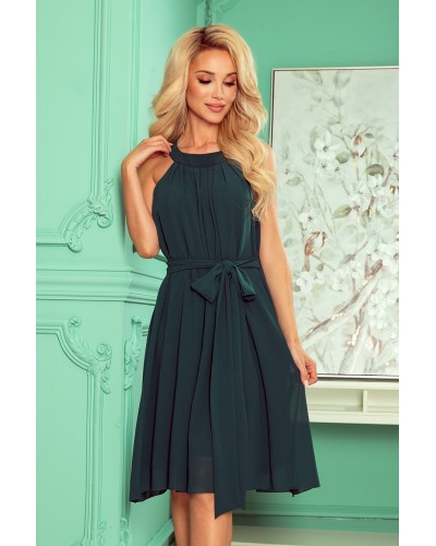 Rochie verde smarald midi vaporoasa din chiffon Alizee Rochie verde smarald midi vaporoasa din chiffon Alizee - dyandra.ro