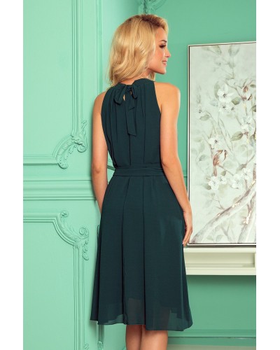 Rochie verde smarald midi vaporoasa din chiffon Alizee Rochie verde smarald midi vaporoasa din chiffon Alizee - dyandra.ro